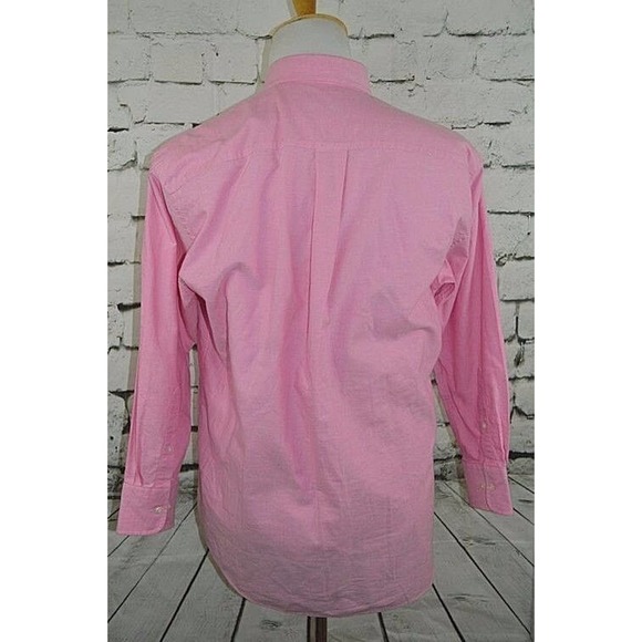 Nautica Men Oxford Pink Long Sleeve Dress Shirt Button Down Size 16 1/2 32/33 - Picture 7 of 11